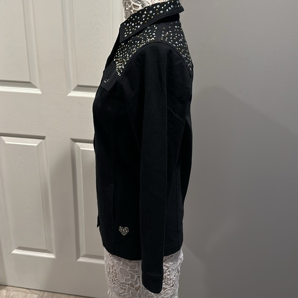 Brand new Dream Jeannes Quacker Factory Deep Win Button Jacket Rhinestones - Picture 3 of 10